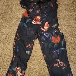 Express silky floral print ankle length